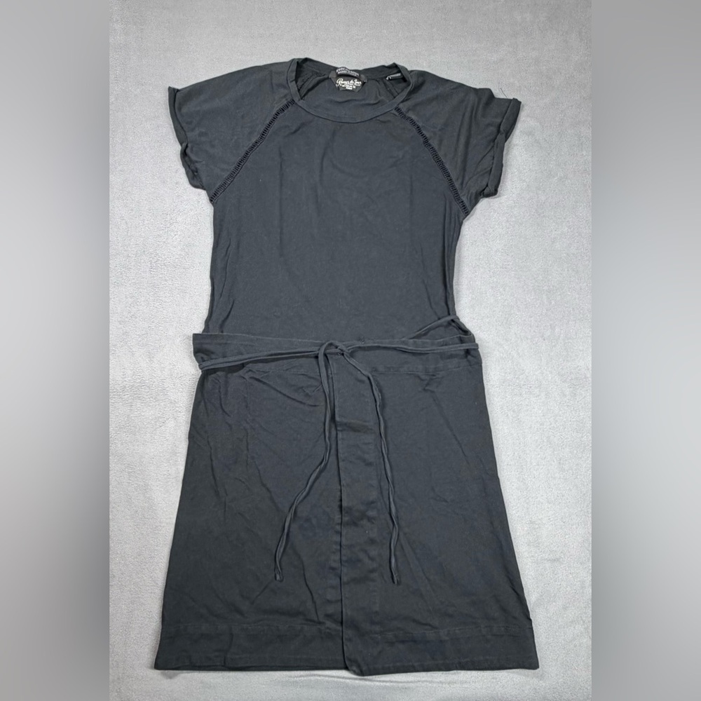 Scotch & Soda Black Short Sleeve Tie-Waist Dress Maison Scotch